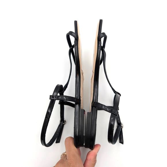 Aeyde Ella Slingback Thong Sandals Women's Leather Black Size US7 EU37 - Picture 6 of 11